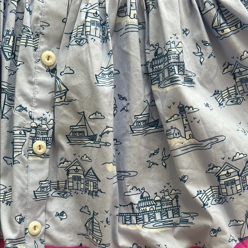 Matilda Jane It’s a Wonderful Parade Sailboat Smocked Sundress Size 4